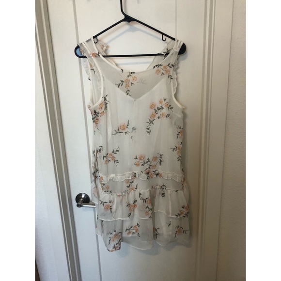 Abercrombie & Fitch White Floral Ruffle Dress - Picture 2 of 3